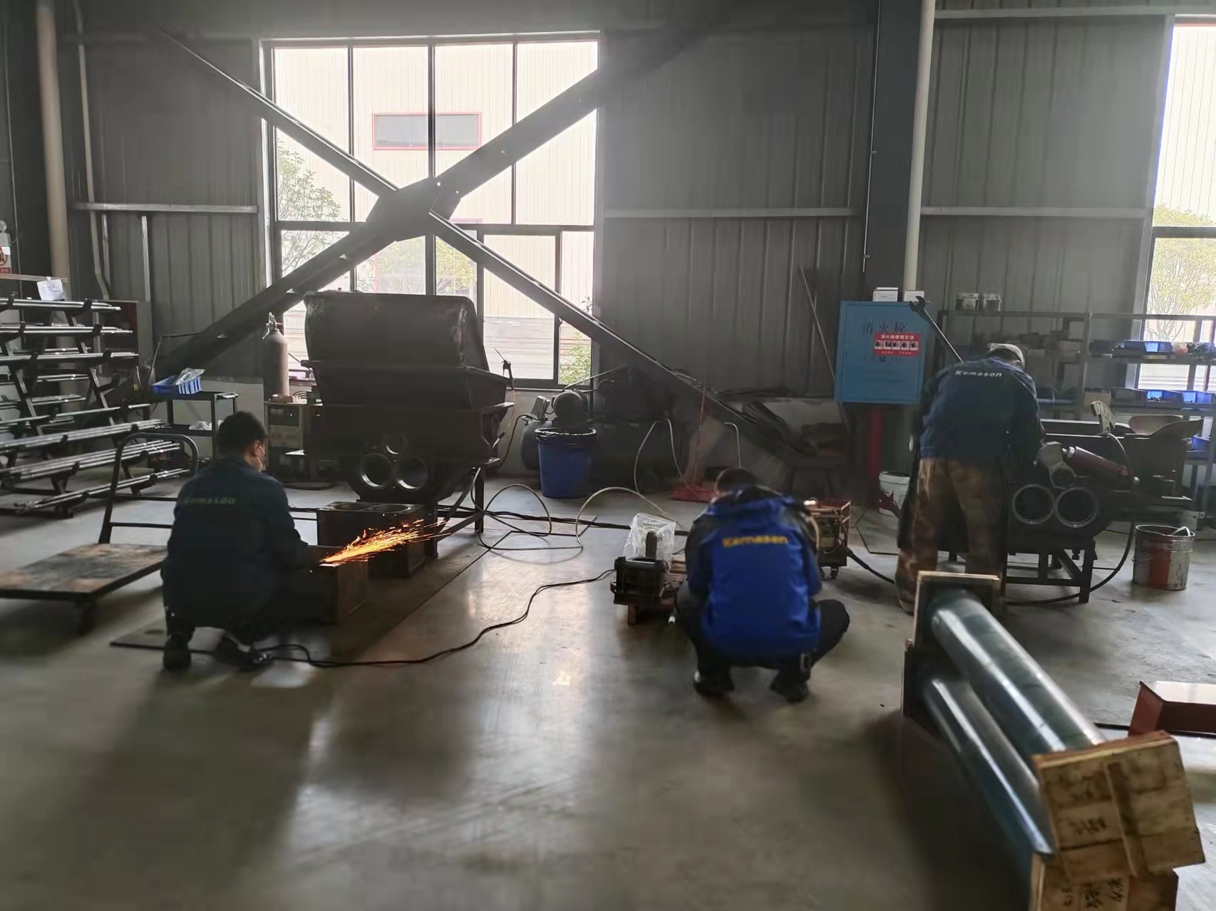 细石混凝土泵车间工作日常